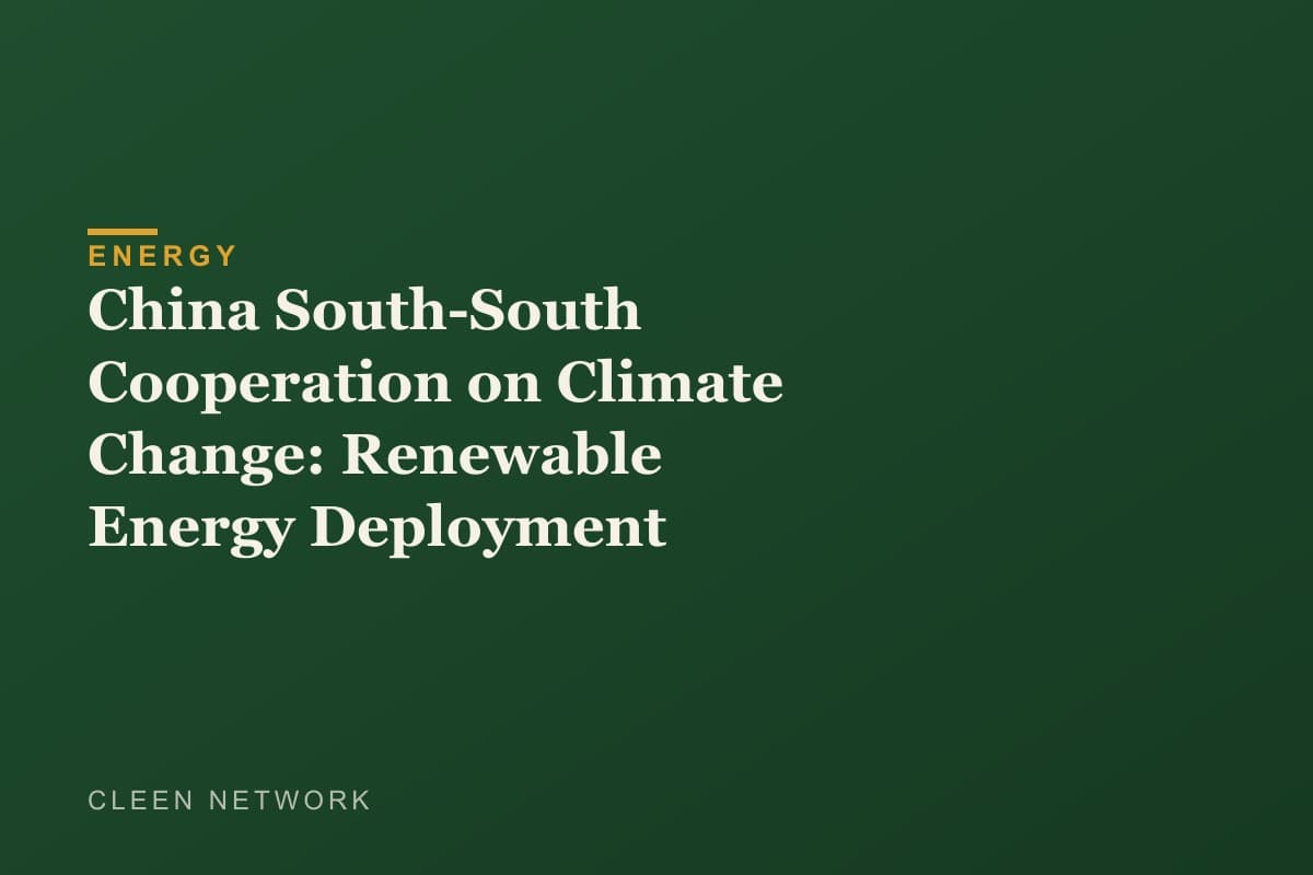 China South-South Cooperation on Climate Change: Renewable Energy Deployment