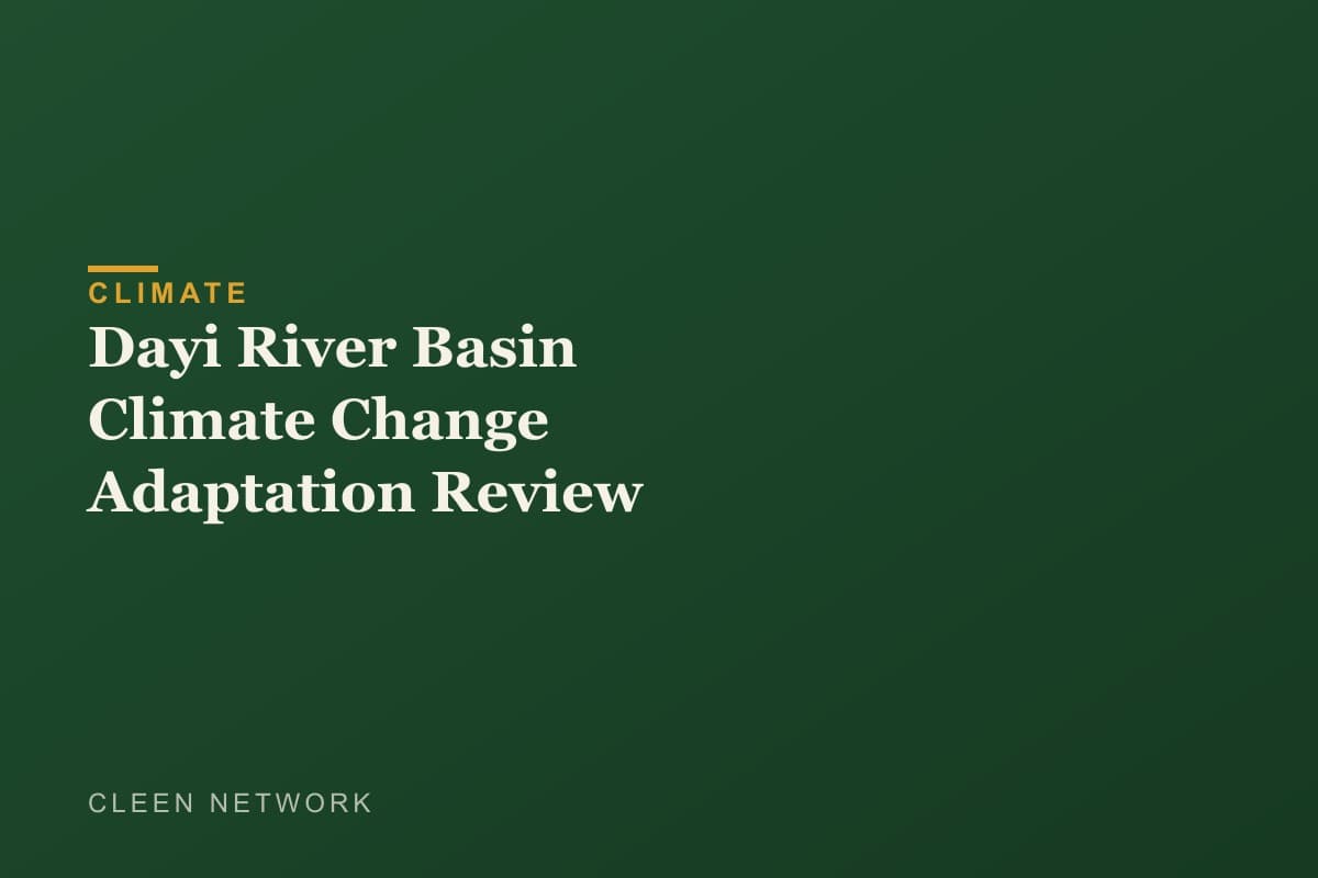 Dayi River Basin Climate Change Adaptation Review