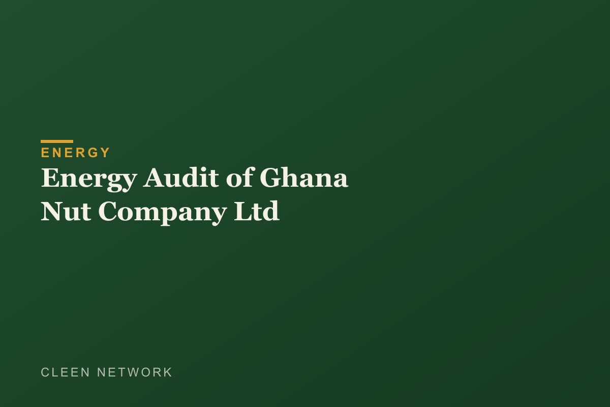 Energy Audit of Ghana Nut Company Ltd