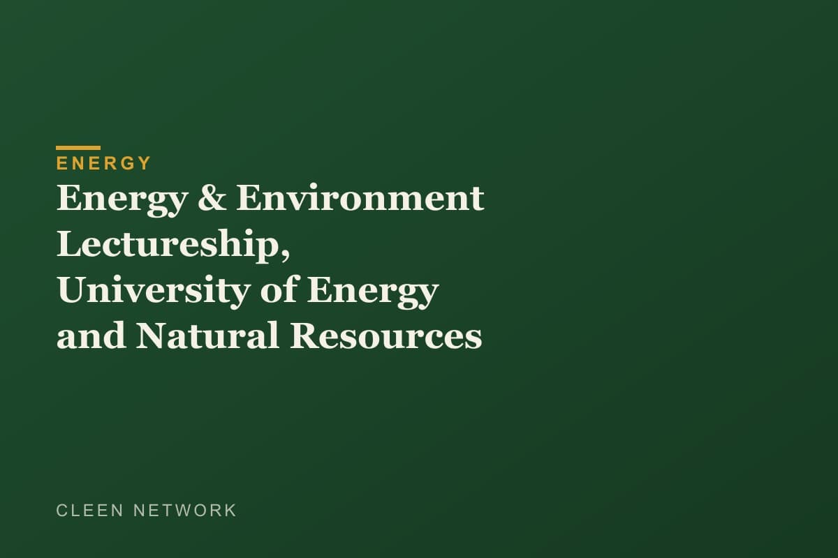 Energy & Environment Lectureship, University of Energy and Natural Resources