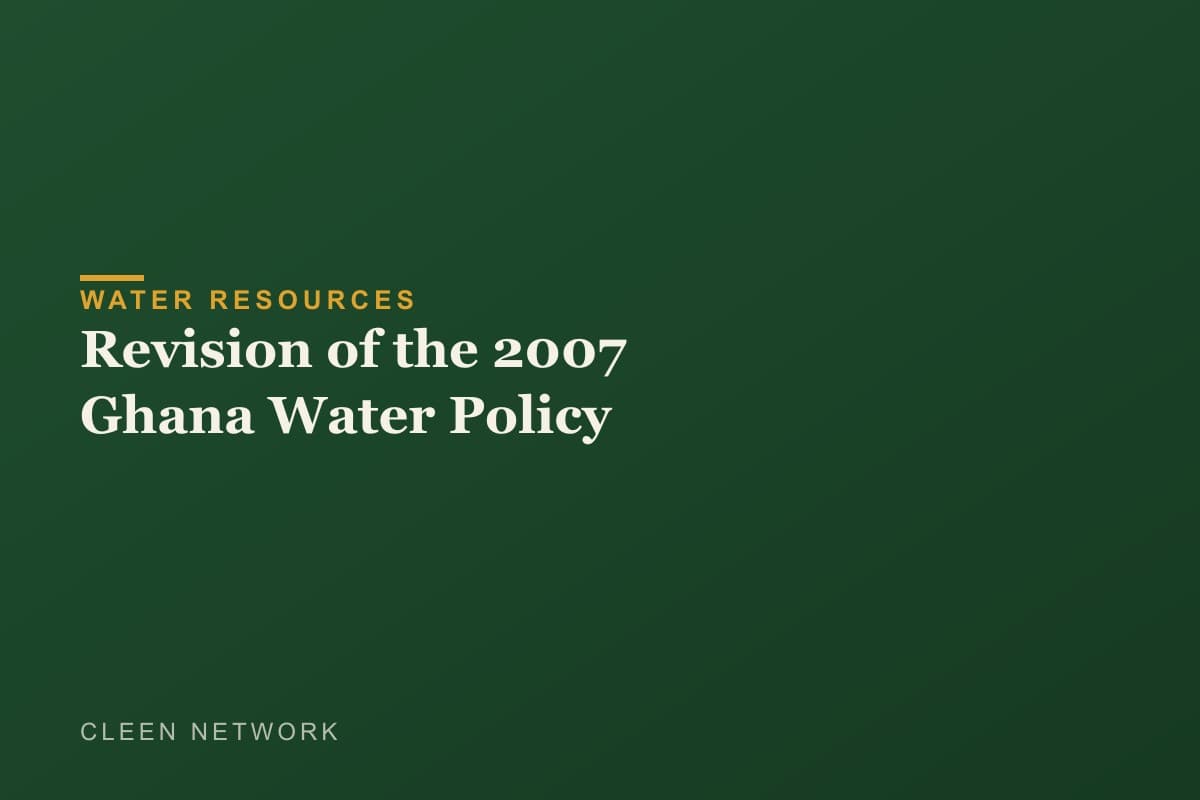 Revision of the 2007 Ghana Water Policy