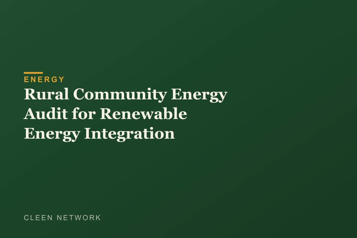 Rural Community Energy Audit for Renewable Energy Integration