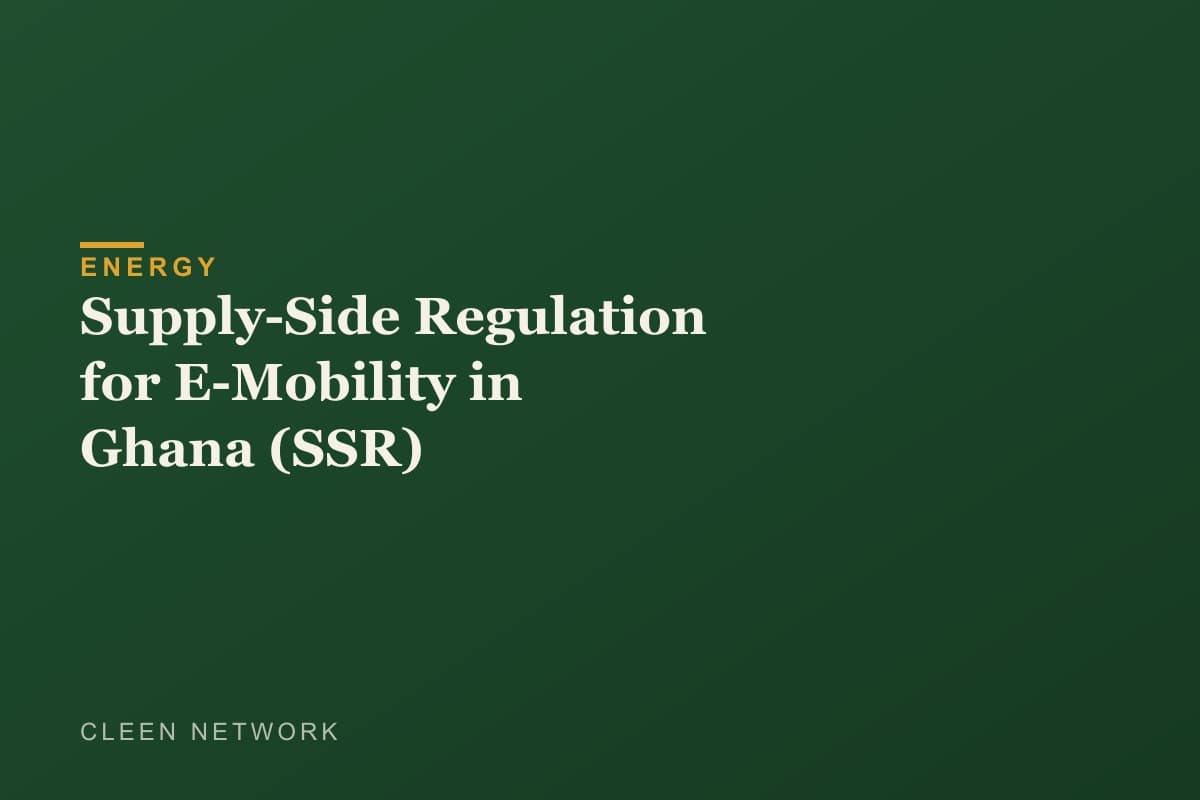 Supply-Side Regulation for E-Mobility in Ghana (SSR)