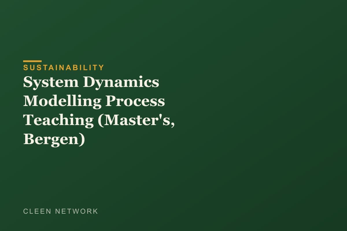 System Dynamics Modelling Process Teaching (Master's, Bergen)